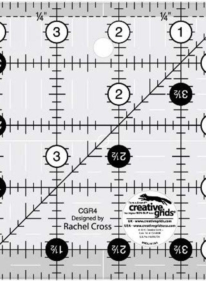 Creative Grids 6 Square Quilt Rulers - 2.5", 3.5", 4.5", 5.5", 6.5", 7.5" - Image 4
