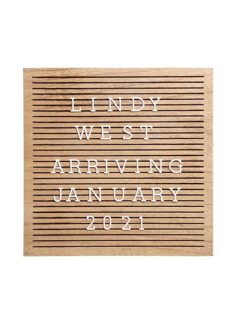 Pearhead Wooden Letterboard Set - Ideal Photo Sharing Prop for Baby Announcements, Milestone Keepsake, Custom Message Board and Shower Gift - Includes 188 Letters, Numbers, and Symbols - Natural Wood