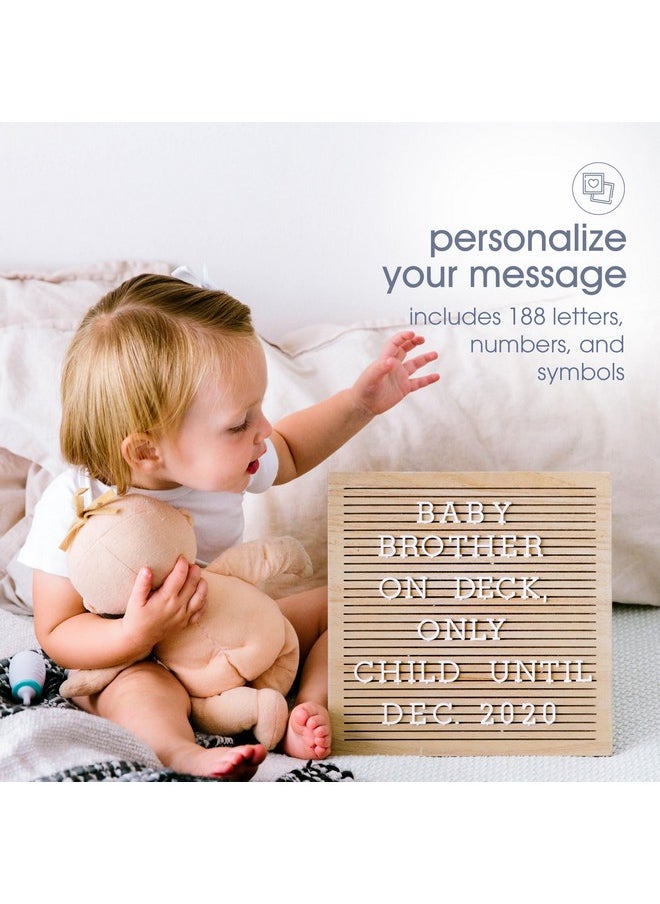 pearhead - Pearhead Wooden Letterboard Set - Ideal Photo Sharing Prop for Baby Announcements, Milestone Keepsake, Custom Message Board and Shower Gift - Includes 188 Letters, Numbers, and Symbols - Natural Wood - Image 1