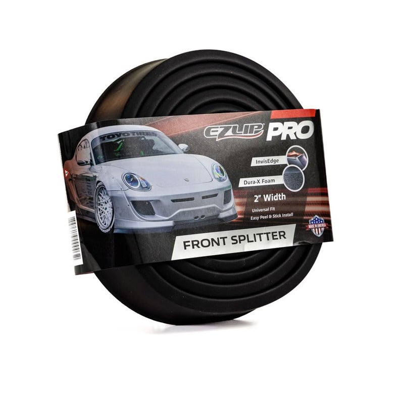 EZ Lip Front Splitter PRO Universal Fit 2inch Lip Spoiler Car Accessory to Protect and Customize Your Ride Black