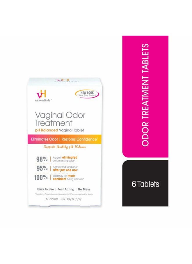 vH Essentials Vaginal Odor Treatment - pH Balanced Vaginal Suppositories - 6 Tablets With Applicator, White, (667-06)  - Image 2
