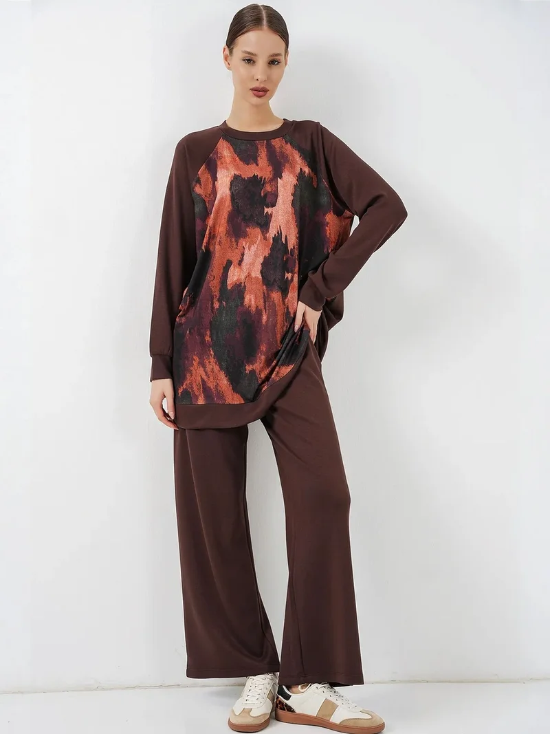 بيغ دارت BDART Oversize Abstract Print Crew Neck Tunic & Pants Set