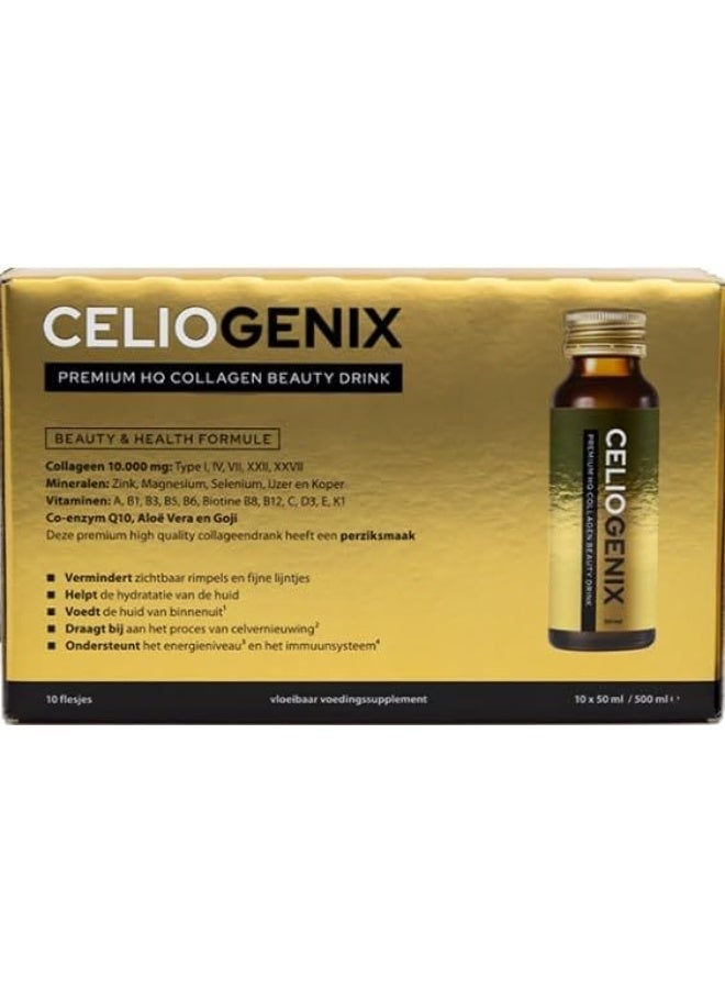 celiogenix Premium Collagen Beauty Drink – 10 Bottles × 50 ml (Total 500 ml) - Image 1