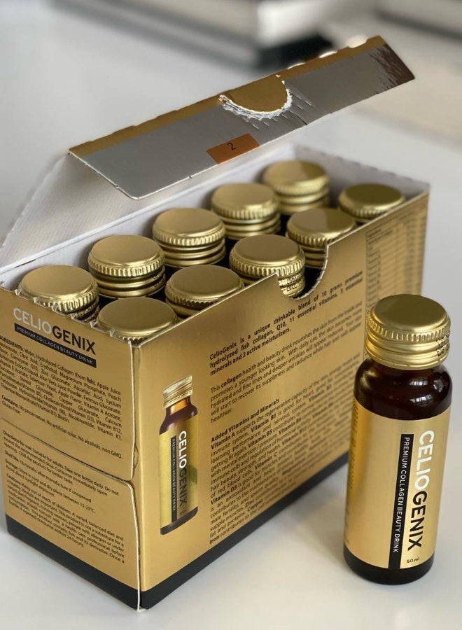 celiogenix Premium Collagen Beauty Drink – 10 Bottles × 50 ml (Total 500 ml) - Image 3
