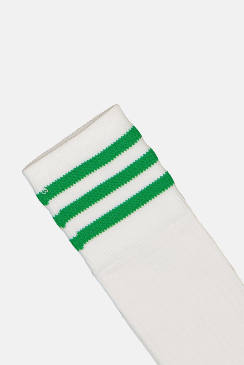 Adidas جوارب رجالية عالية حتى الركبة 1 زوج 3 خطوط، بيضاء - Image 2