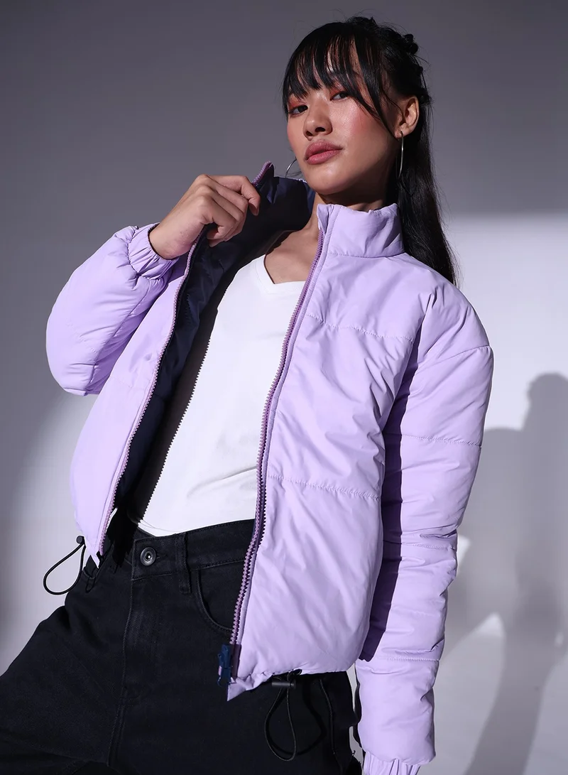 Hubberholme Mauve Women's Mauve 100% Polyester Solid Pattern Regular Fit Jacket for Women | Best Price UAE