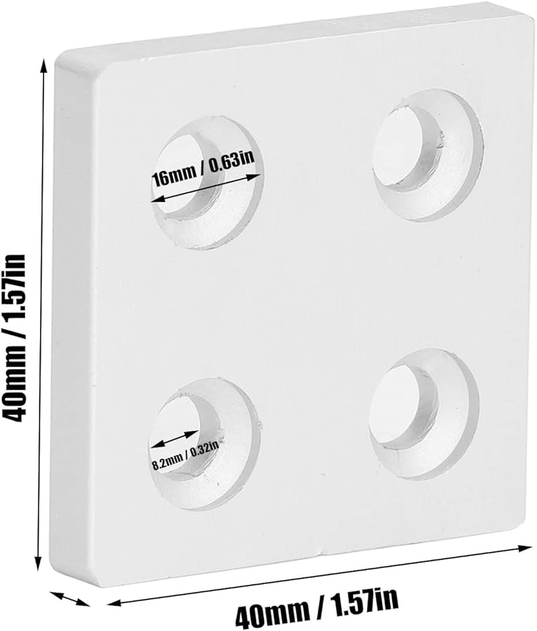 أغطية نهاية سبائك الألومنيوم 5 قطع 4040 أغطية نهاية مزدوجة الأخاديد مثبتات فضية - Image 3