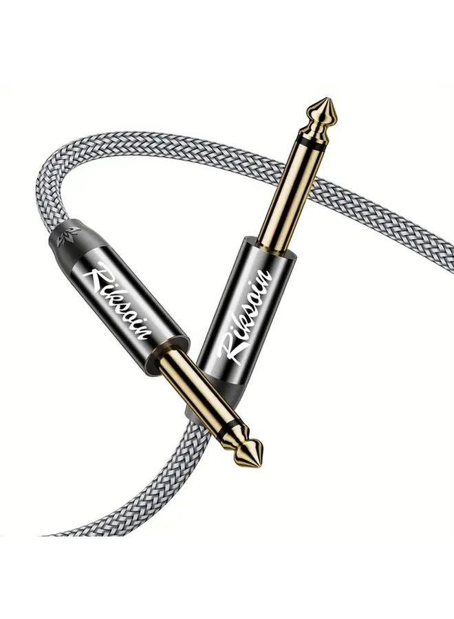 كابل RIKSON 6.35mm TRS للآلات الموسيقية بطول 3 متر، ذكر إلى ذكر للجيتار ولوحة المفاتيح ومكبر الصوت - Image 2