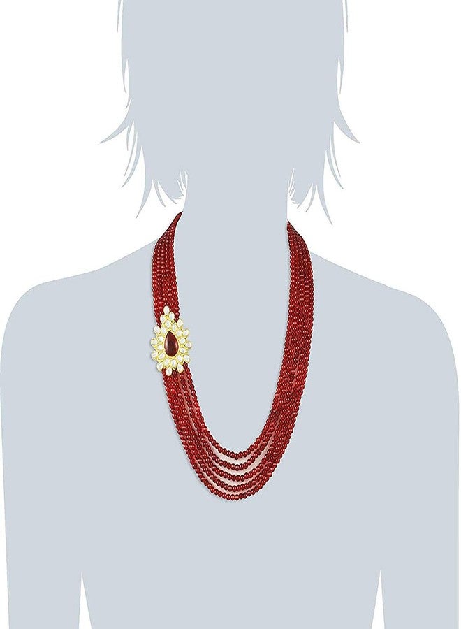 Aheli Ethnic Multi Strand Beaded Necklace Earrings Indian Bollywood Fashion Bharatanatyam jewellery set Gift for Women - Image 3