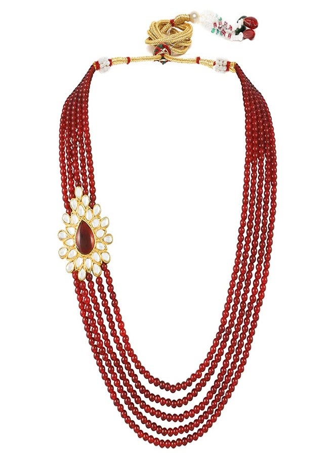 Aheli Ethnic Multi Strand Beaded Necklace Earrings Indian Bollywood Fashion Bharatanatyam jewellery set Gift for Women - Image 5
