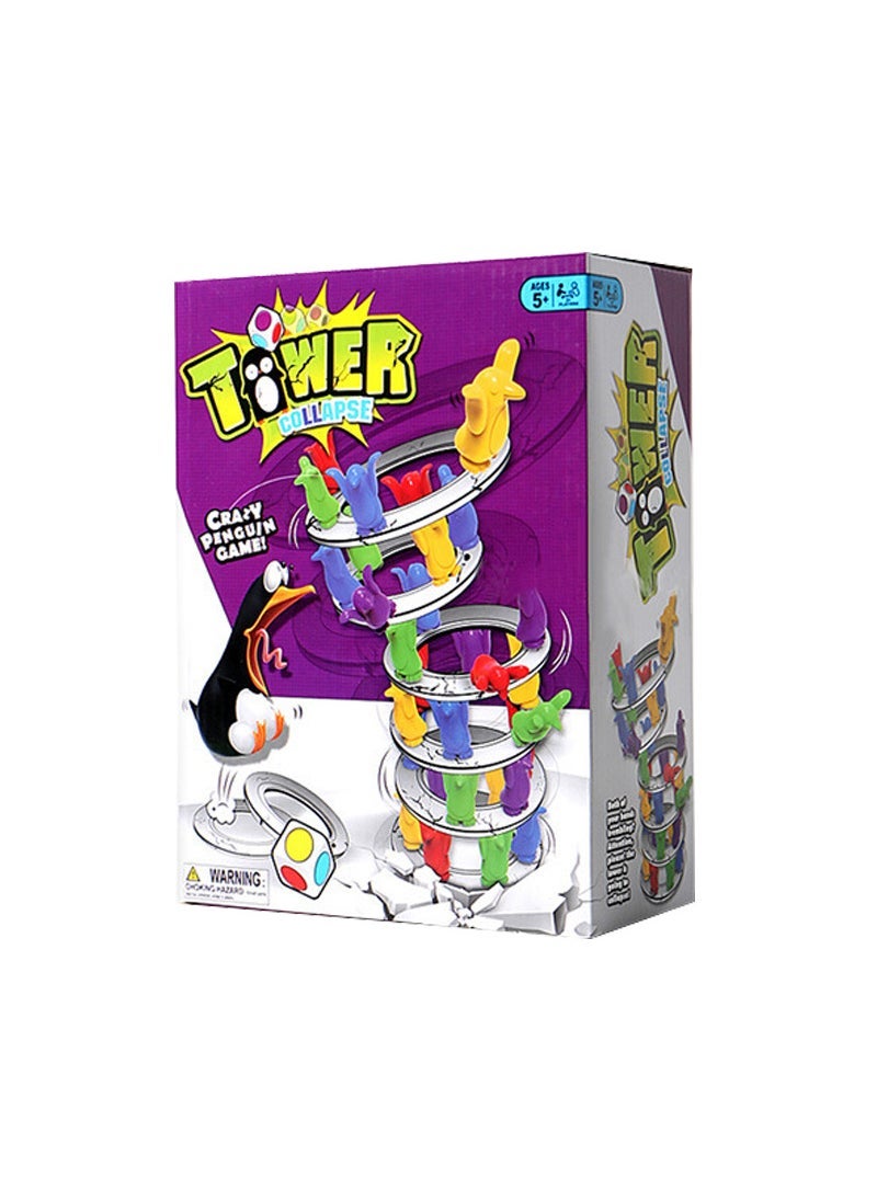 Arabest - 1 x 5 pcs Penguin Tower Collapse Balance Game Penguin balance challenge tower parent-child interaction Jenga - Image 1