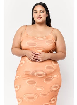 PUBLIC DESIRE Women Curve Allover Print Bodycon Dress, Brown  - Image 2