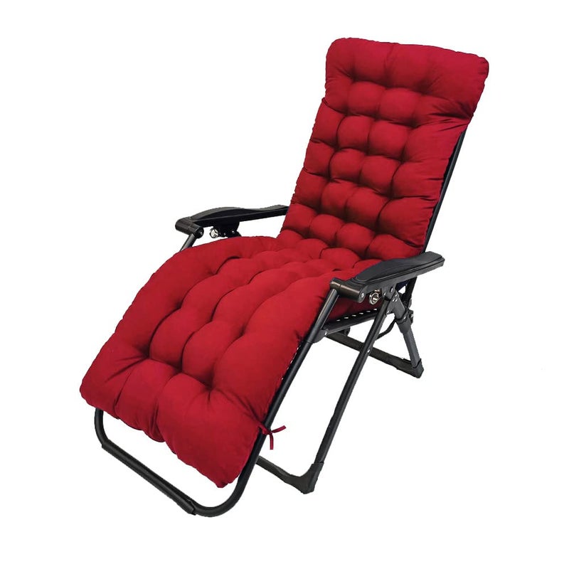 Shapeazy Sun Lounger Chair Cushions 67inch Lounge Chaise Cushion Sun Lounger Mattress with NonSlip Back Elastic Sleeve for Garden OutdoorIndoorSofaTatamiCar SeatBench Red