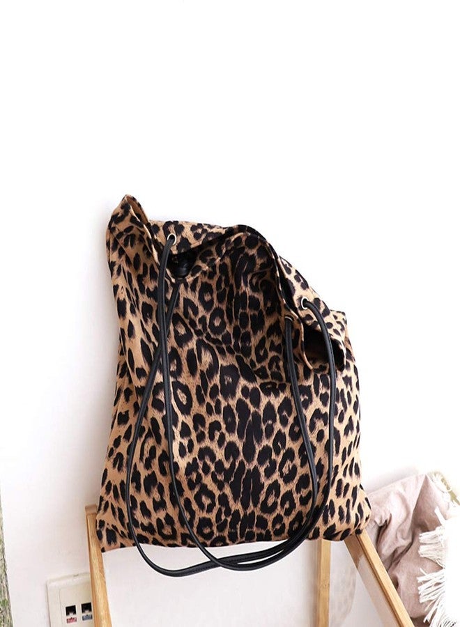 Valentoria Leopard Shoulder Bag Soft Large Tote Purse Handbag Travel Satchel for Women - Image 5