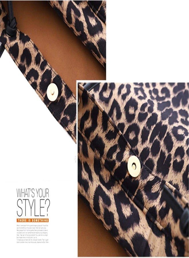 Valentoria Leopard Shoulder Bag Soft Large Tote Purse Handbag Travel Satchel for Women - Image 4