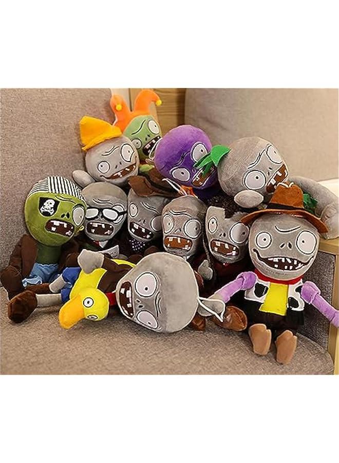 PVZ Zombie Plush Toy Set - 11pcs, Includes Stickers  - Image 1