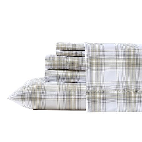 Wrangler - Queen Size Sheet Set, Ultra-Soft & Wrinkle-Resistant Bedding for Year Round Comfort, Deep Pockets, Bed Sheets with Matching Fitted Sheet & Pillowcases (Dayton Valley Plaid Beige) - Image 1