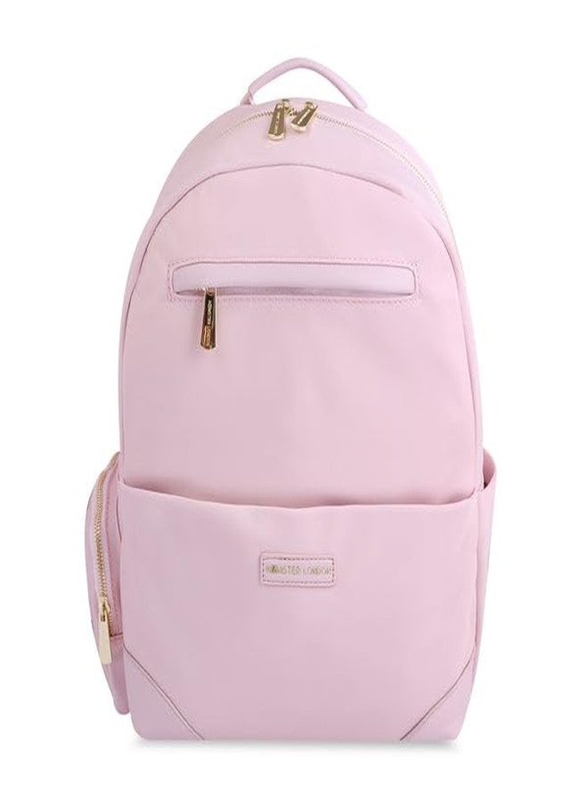 HAMSTER London Pastel Promise Pink Backpack for Women | Lightweight Nylon School & College Bag with Laptop Compartment | Stylish Travel & Casual Daypack - Image 2