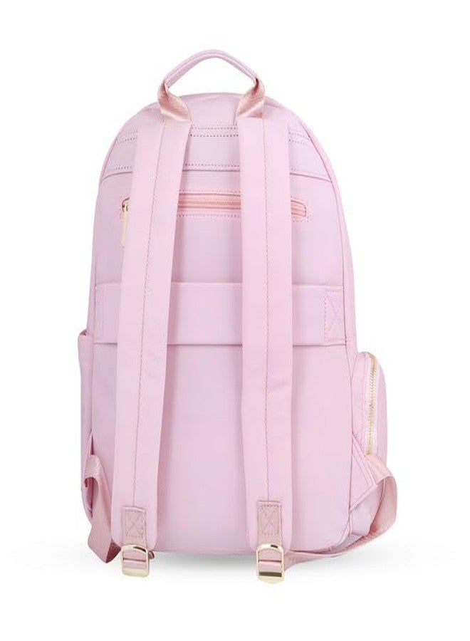 HAMSTER London Pastel Promise Pink Backpack for Women | Lightweight Nylon School & College Bag with Laptop Compartment | Stylish Travel & Casual Daypack - Image 4