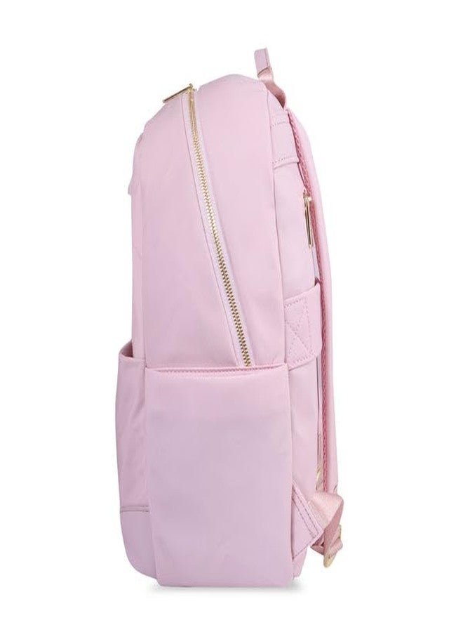 HAMSTER London Pastel Promise Pink Backpack for Women | Lightweight Nylon School & College Bag with Laptop Compartment | Stylish Travel & Casual Daypack - Image 3