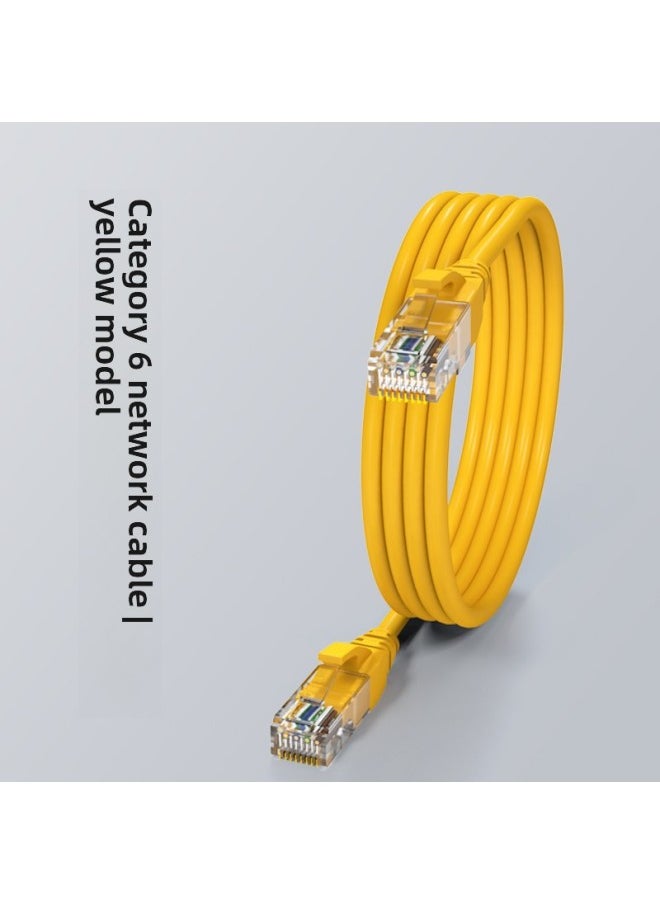 Generic Pure Copper Network Cable Household Super 66 Gigabit Computer 55 Router 10 Broadband Finished High-speed Network 15 Meters-Color:Category 6 Yellow Gigabit Over Fuluke Oxygen-free Copper-Line Length:0.5m  - Image 1