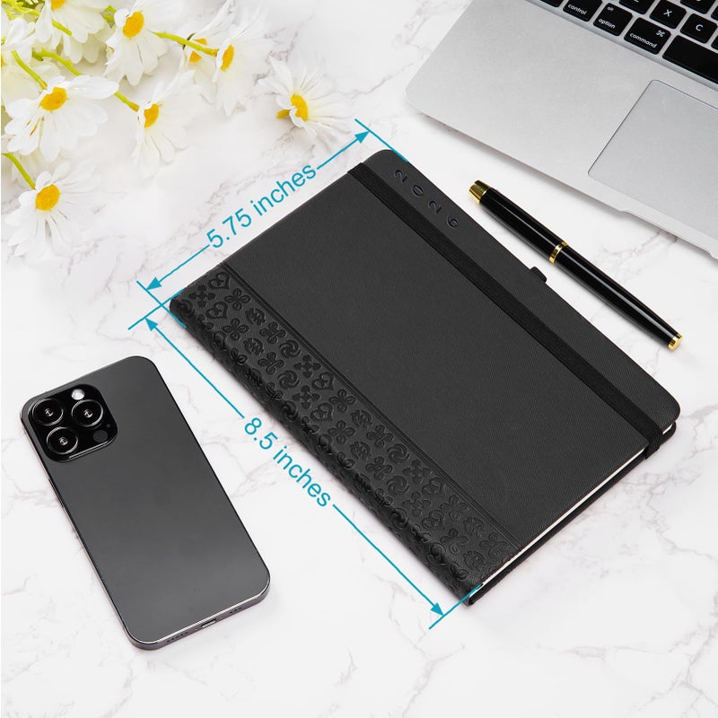WEYEAH 2026 Planner Journal with Yearly, Monthly, Weekly & Daliy Plan Pages, 24 Lined and 24 Dotted Pages, More Functional Pages, 8.5" x 5.75" Medium A5 Size (Black with Pen) - Image 2