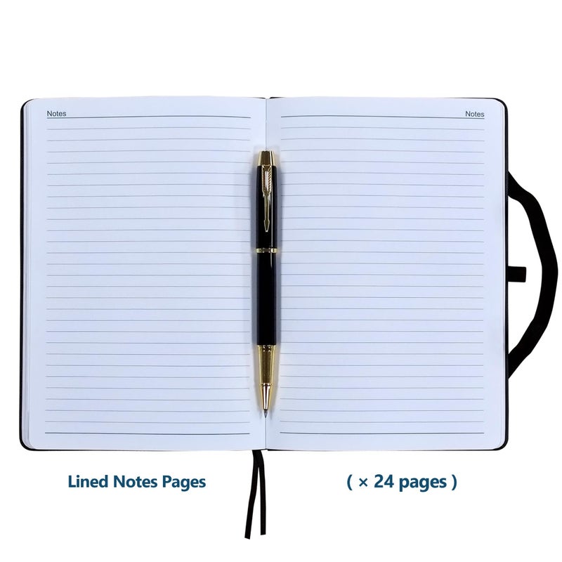 WEYEAH 2026 Planner Journal with Yearly, Monthly, Weekly & Daliy Plan Pages, 24 Lined and 24 Dotted Pages, More Functional Pages, 8.5" x 5.75" Medium A5 Size (Black with Pen) - Image 5