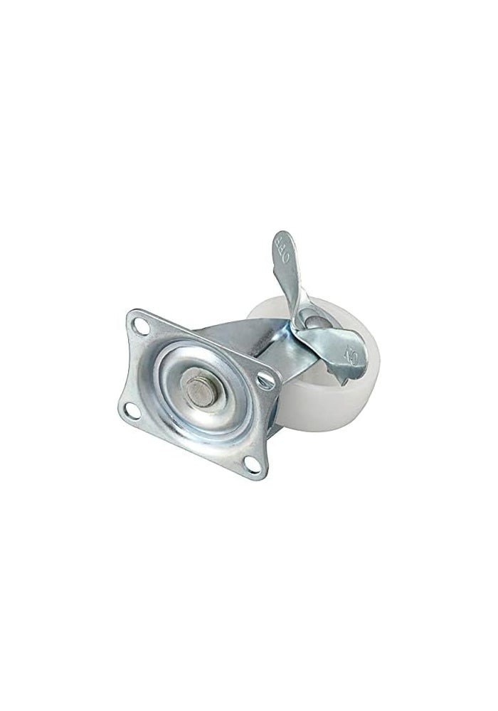 AQ AQSON AQSON PP Nylon Dual Roller Bearing Universal Swivel 2in 50mm Castor Wheel for Platform Trolley Chair - White (4 Pieces, 25kg Load Capacity) - Image 3