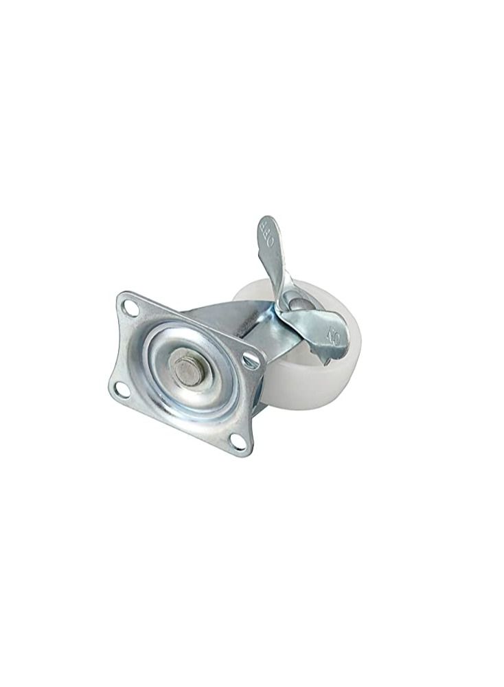 AQSON PP Nylon Dual Roller Bearing Universal Swivel 2in 50mm Castor Wheel For Platform Trolley Chair (White,4 Pieces,25kg)  - Image 3