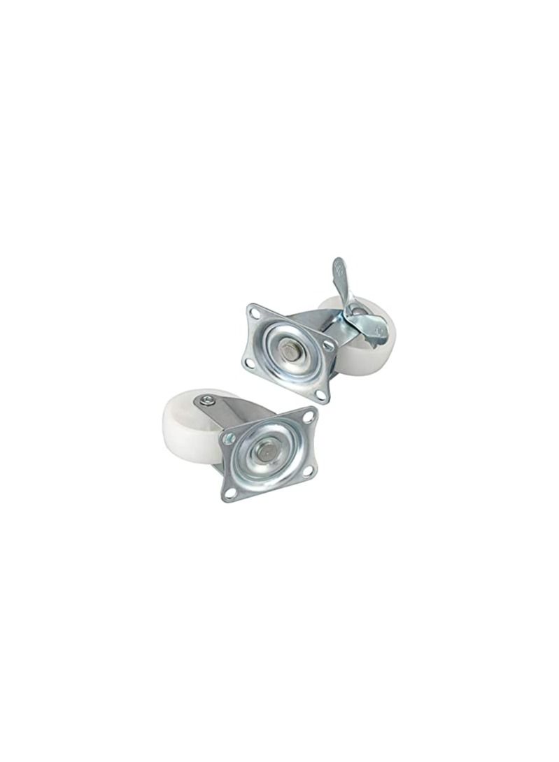 AQSON PP Nylon Dual Roller Bearing Universal Swivel 2in 50mm Castor Wheel For Platform Trolley Chair (White,4 Pieces,25kg)  - Image 4