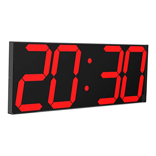 CHKOSDA LED Large Digital Wall Clock, Oversize Wall Clock with 6” Numbers, Remote Control Count up/Countdown Timer Clock, Auto Dimmer, Big Calendar and Thermometer(Red) - Image 1