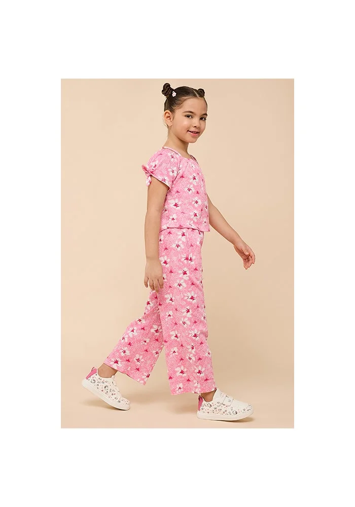 R&b Floral Patterned Top and Pant Set