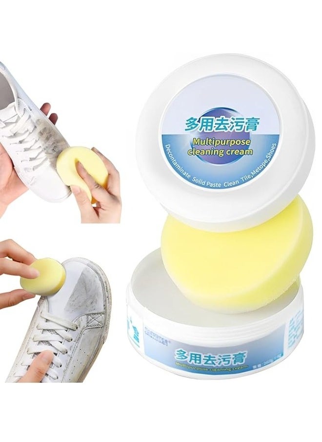 Generic Multi-Functional Cleaning and Stain Removal Cream with Sponge New Multipurpose Cleaning Cream, White Shoe Cleaning Cream, White Shoe Cleaner  - Image 1