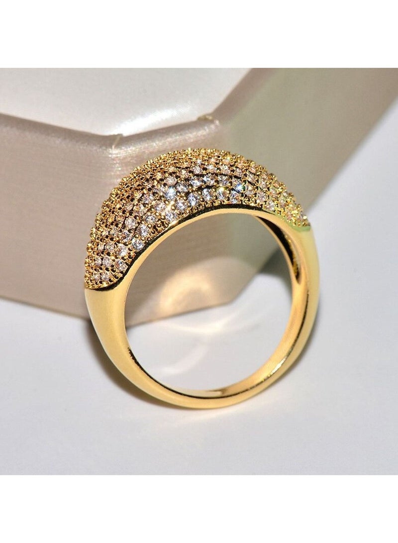 استراتيجية خاتم من الفضة الإسترليني عيار 925 مرصع بحجر الزركون المرصع بالألوان الذهبية - Image 3