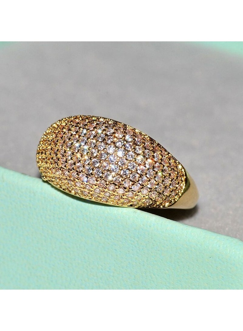 استراتيجية خاتم من الفضة الإسترليني عيار 925 مرصع بحجر الزركون المرصع بالألوان الذهبية - Image 2