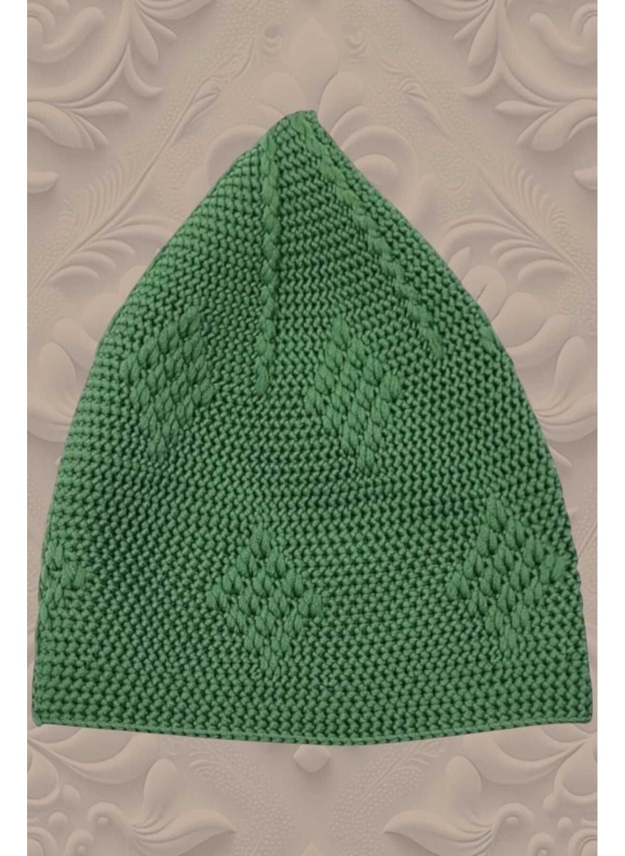 Hızırım 3-Piece Woven Knitted Patterned Skullcap Quality Prayer Cap  - Image 3