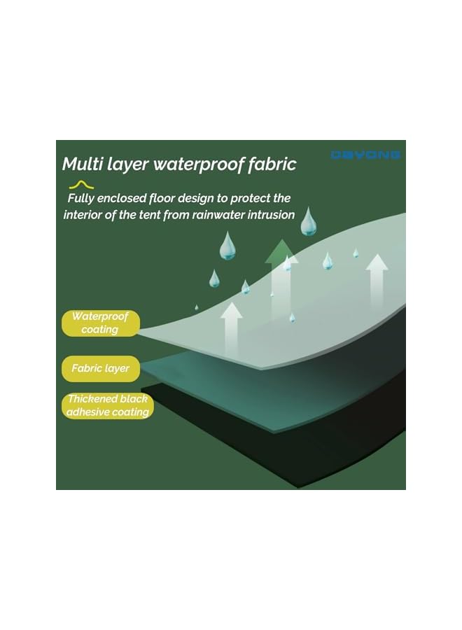 DAYONG خيمة للتخييم، خيمة فورية مقاومة للماء تتسع لـ 3-4 أشخاص، خيمة خارجية محمولة، خيمة قابلة للفتح التلقائي مع حقيبة حمل، خيمة قبة للتخييم، النزهات، المشي، الشاطئ، والسفر. - Image 3