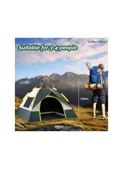 DAYONG Tent for Camping, 3-4 Person Waterproof Instant Tent, Portable Outdoor Tent, Automatic Pop Up Tent with Carry Bag, Dome Tent for Camp, Picnic, Hiking, Beach, Traveling. - pzsku/Z41F1D7C712FF461DBEFEZ/45/_/1738753392/5d6fe9be-a129-479e-a002-aebdccc700c8