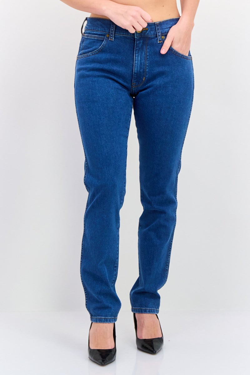 Wrangler جينز دنيم مغسول ضيق للنساء، أزرق - Image 1