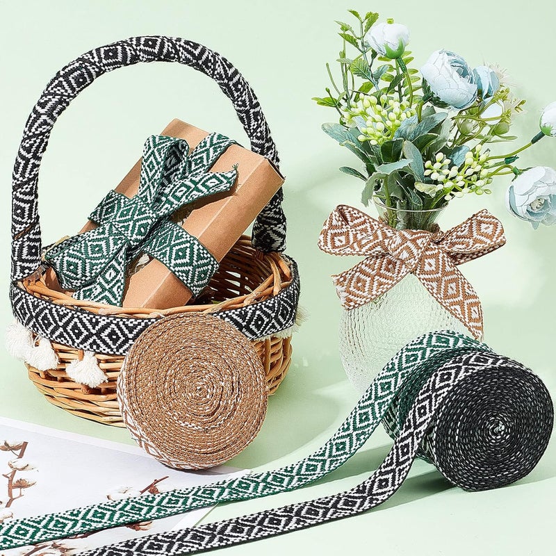 كلاراكو Klarako 3 ألوان 7/8 بوصة شريط جاكار حافة، 5 ياردات بوهو مطرز الدانتيل حافة شريط منسوج هندسي عتيق شريط تحيز النسيج DIY الملابس قبعة من القش حقيبة الخياطة الحرفية الملحقات ديكور عيد الميلاد - Image 5