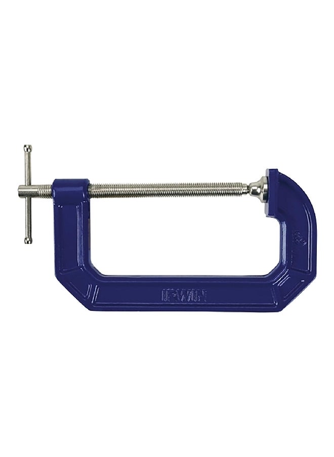 IRWIN - Quick Grip Adjustable C-Clamp Blue and Silver 6 Inch 225106 - Image 1