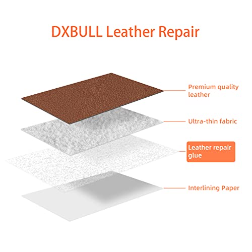 DXBULL Large Leather Repair Kit Self Adhesive Leather Tape Waterproof, DIY Leather Patch for Couches Car Seats Furniture Kitchen Cabinets Wall 23.6 x 78.7 inch (Dark Coffee) - Image 3