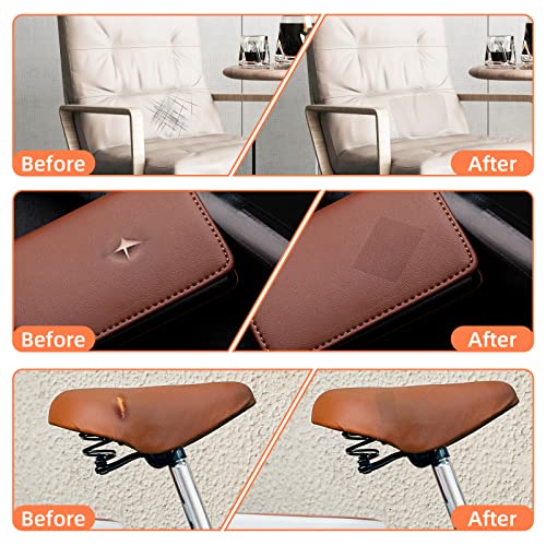 DXBULL Large Leather Repair Kit Self Adhesive Leather Tape Waterproof, DIY Leather Patch for Couches Car Seats Furniture Kitchen Cabinets Wall 23.6 x 78.7 inch (Dark Coffee) - Image 4