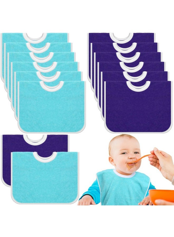 Bonuci 12 Pack Full Coverage Toddler Baby Bibs For Girls Boys Ultra Absorbent Pullover Slip On Cotton Bib For Newborn Toddler(Dark Blue Light Blue) - Image 1