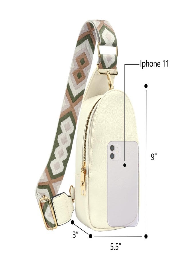 KKXIU Fashion Small Sling Bag for Women Leather Fanny Packs Chest Crossbody Cell Phone Bag Shoulder Travel Purse Gifts for Teenager (C-White) - Image 5