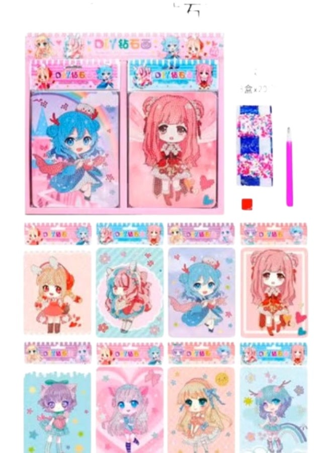 اللوحة الماس اللوحة الكرتون الماس اللوحة مع الإطار DIY الماس اللوحة مجموعات الماس اللوحة للأطفال المبتدئين للأطفال البالغين الهدايا ديكور جدار المنزل - Image 2