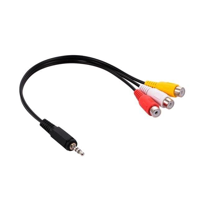 C&E C & E 3.5mm Stereo TRRS Male to 3 RCA Female Composite AV Cable Adapter 12cm - Image 2