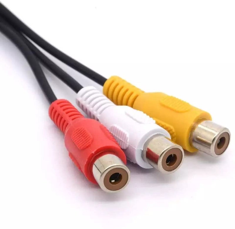C&E C & E 3.5mm Stereo TRRS Male to 3 RCA Female Composite AV Cable Adapter 12cm - Image 3