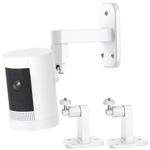 Dukoyb 2Pack Ring Camera Wall MountCompatible with Ring Outdoor Cam PlusStick Up Cam BatteryPluginProIndoor Cam1st Gen360 Degree Adjustable No Drilling Mount for Ring Outdoor Indoor CamerasWhite - Image 1