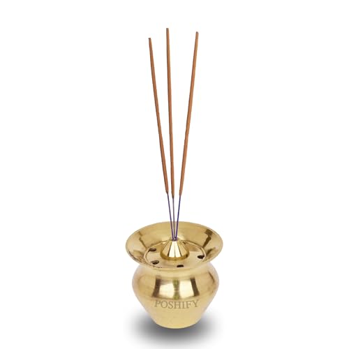 POSHIFY Kalash Agardan - Elegant Brass Incense Holder for Luxurious Puja Rituals and Home Decor - 637 - Image 1